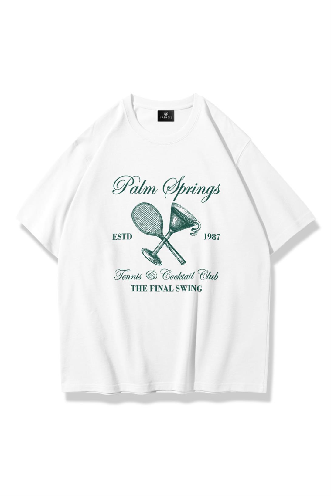 Kadın Palm Springs Tshirt Beyaz