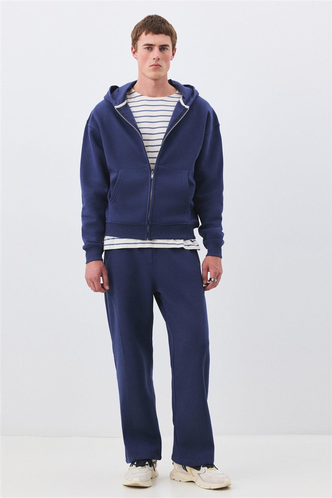 Erkek Premium Zip Fermuarlı Eşofman Takımı İndigo 2032