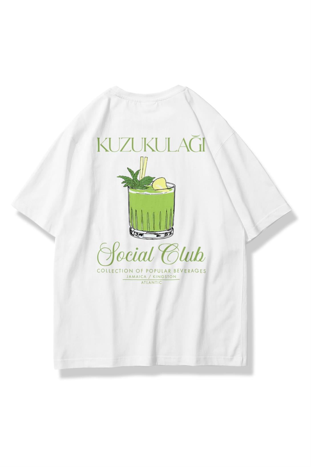 Unisex Kuzu Kulağı Tshirt Beyaz