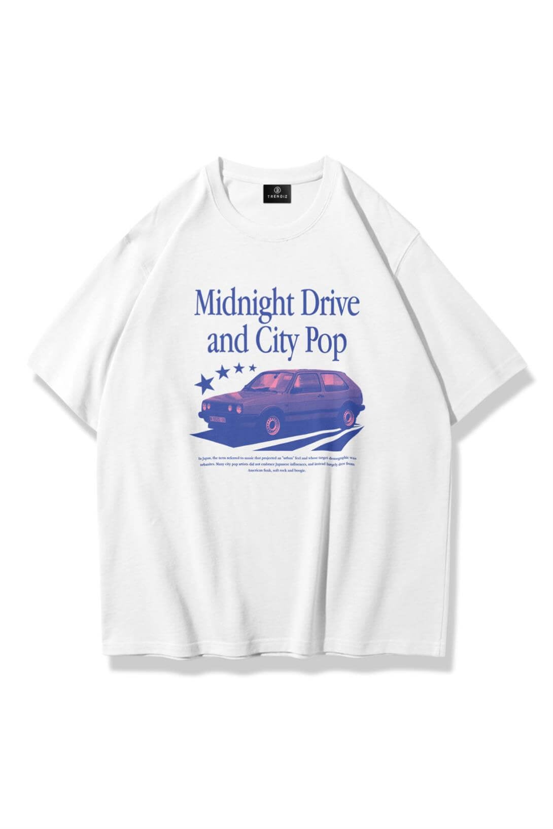 Unisex Midnight Drive Tshirt Beyaz