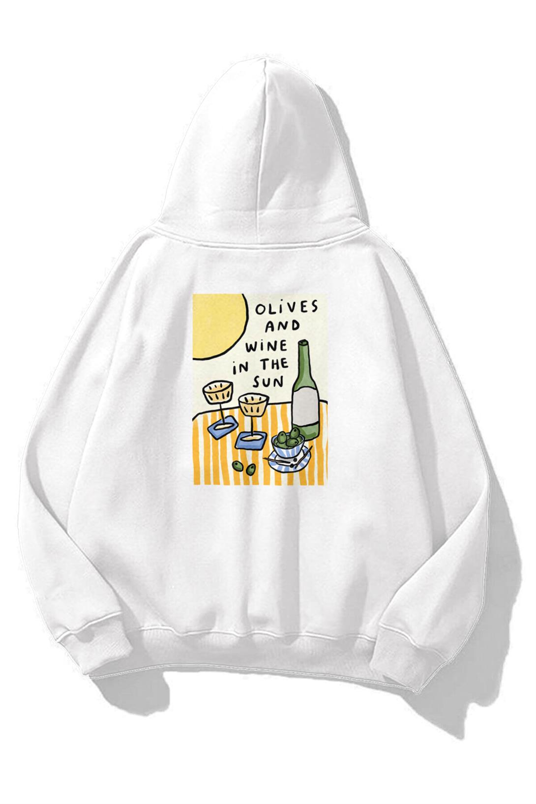 Kadın Olives and Wine Sweatshirt Beyaz