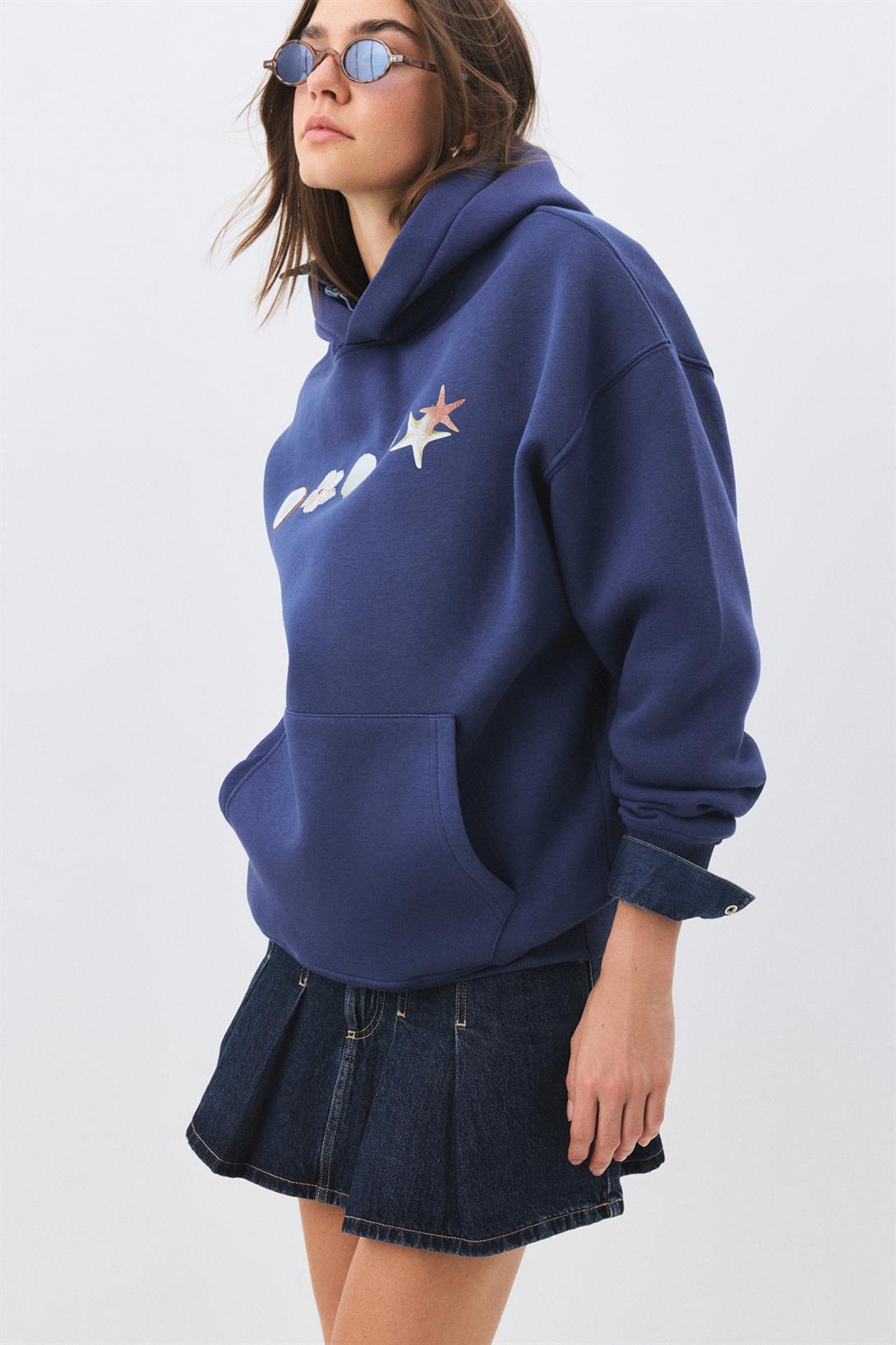 Kadın Sea Shells Sweatshirt İndigo