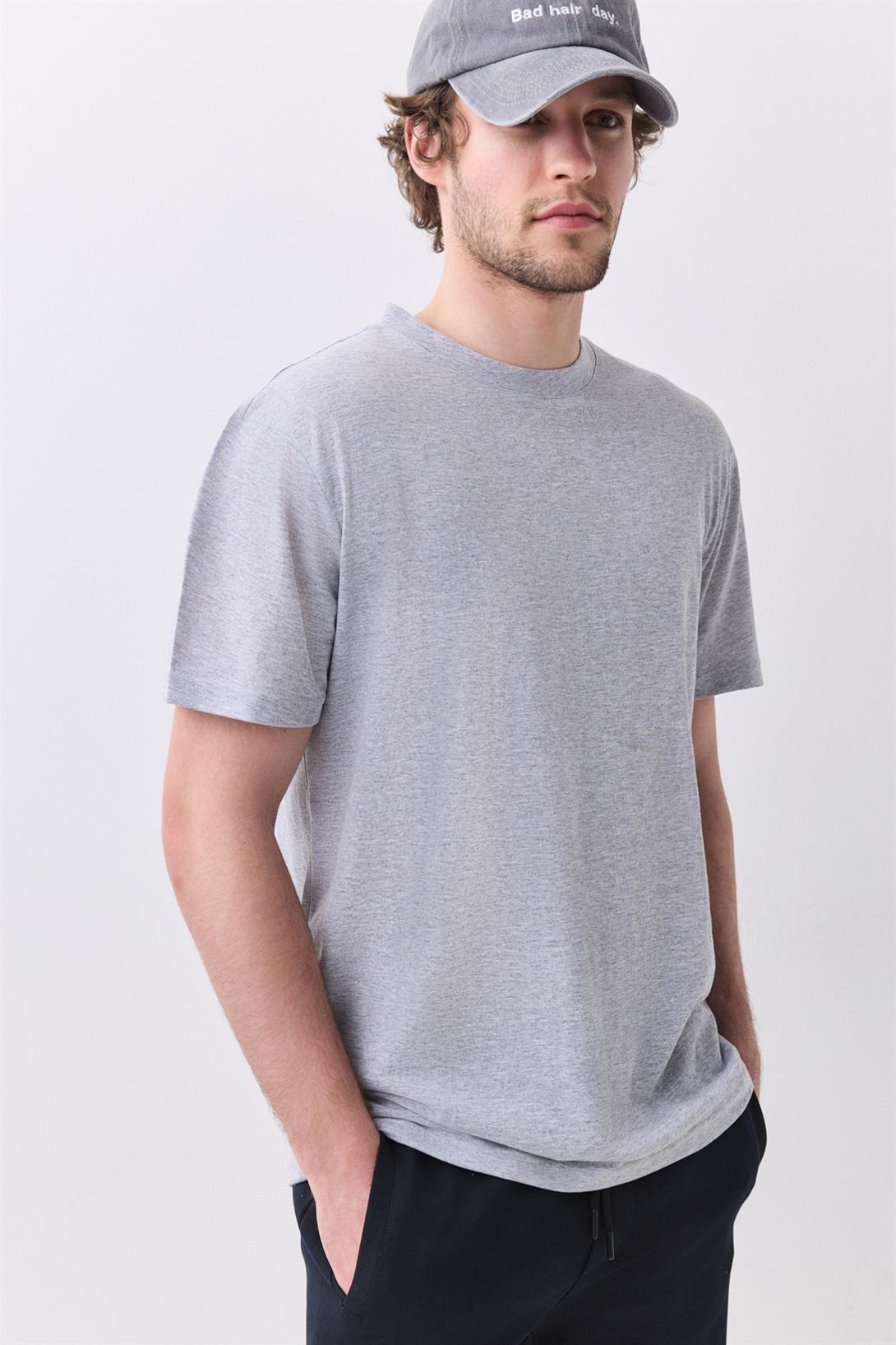 Erkek %100 Pamuk Basic Tshirt Grimelanj 2091