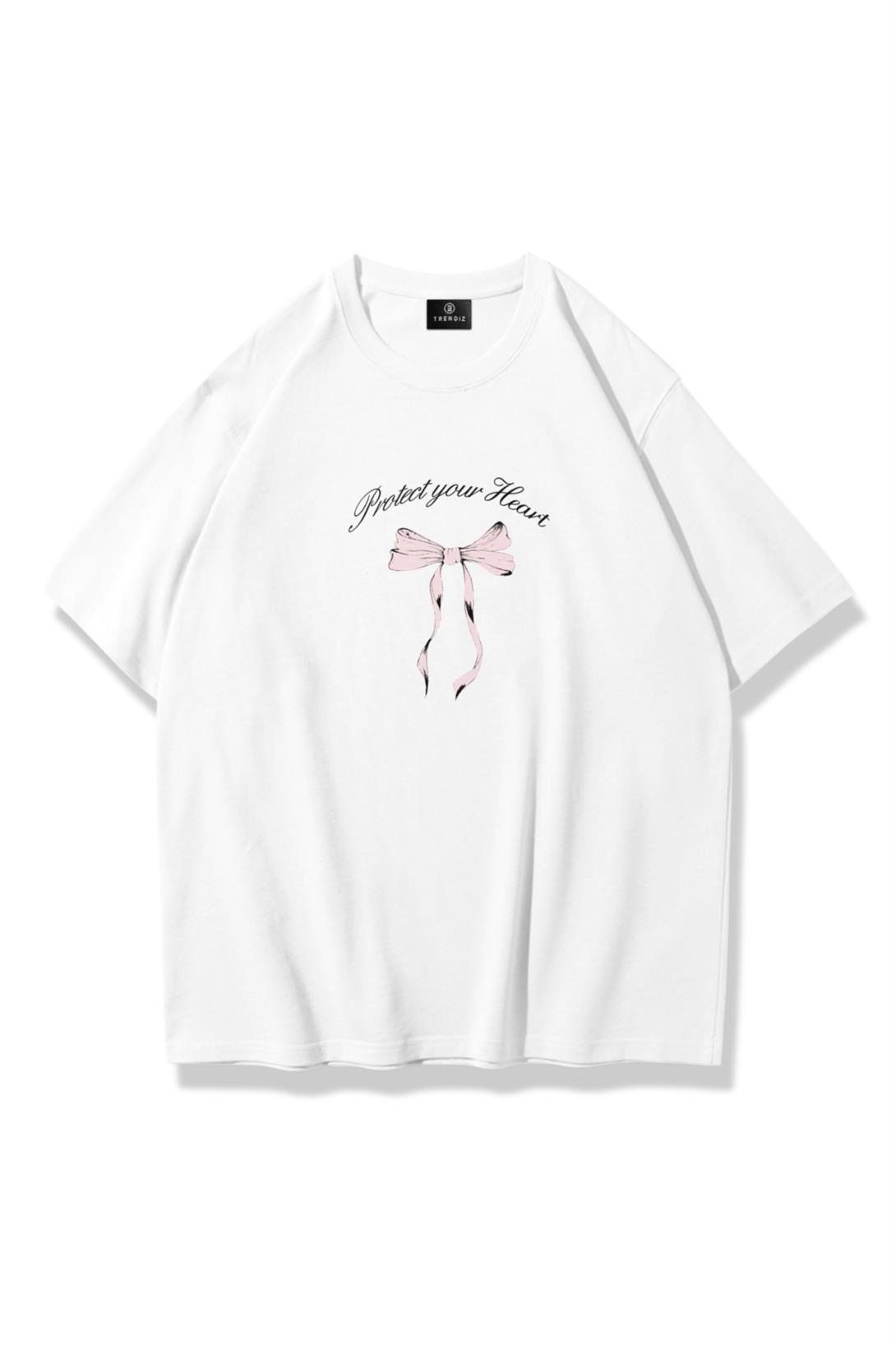 Kadın Protect Your Heart Tshirt Beyaz