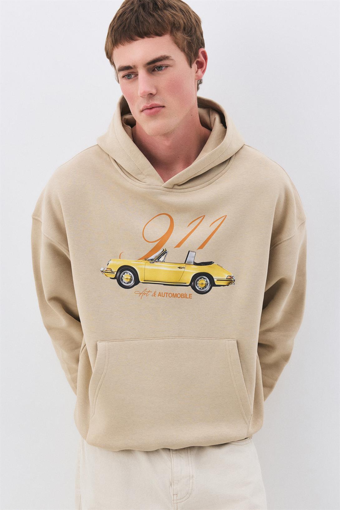 Kadın 911 Art and Automobile Sweatshirt Taş