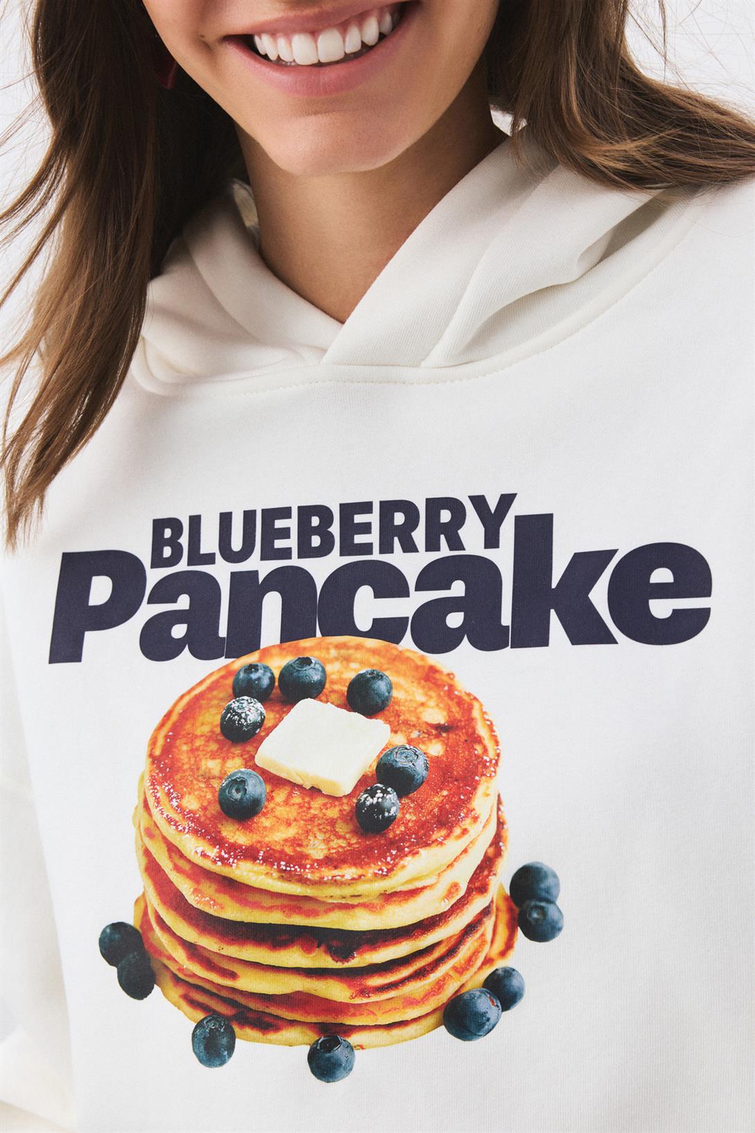 Kadın Blueberry Pancake Sweatshirt Beyaz