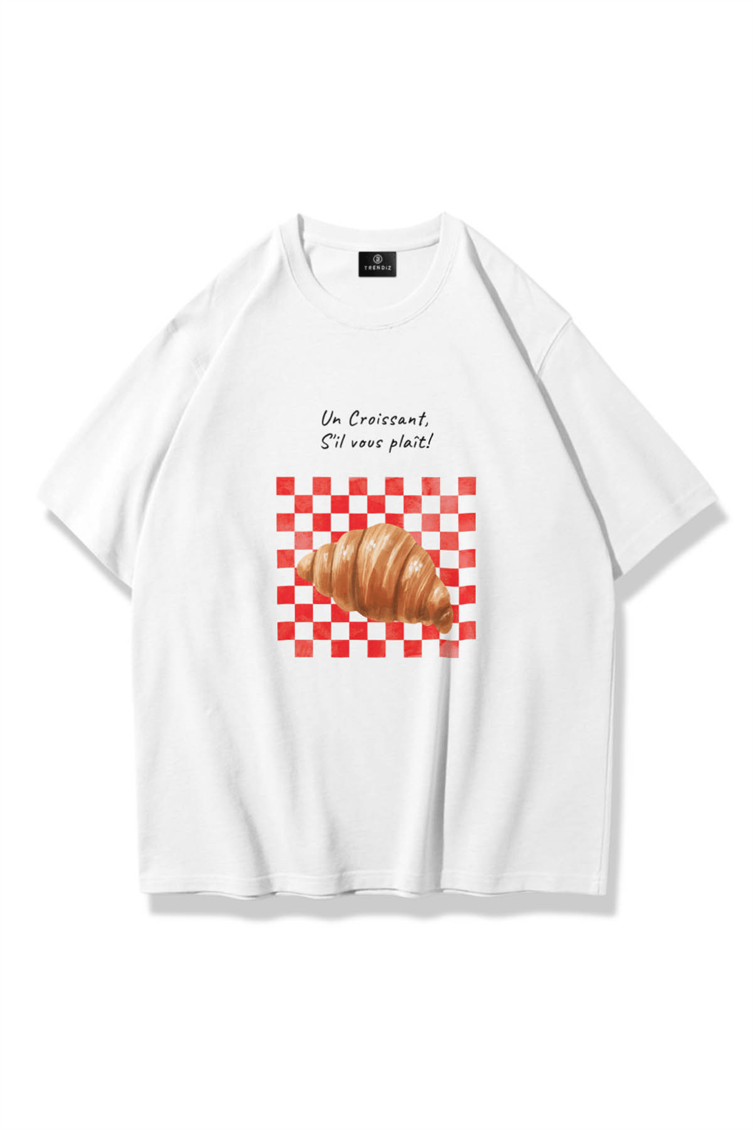 Unisex Un Croissant Tshirt Beyaz