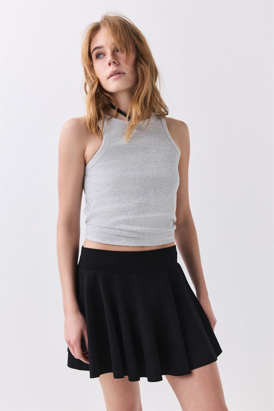 Kadın Pamuklu Askılı Halter Yaka Basic Atlet Grimelanj 9011