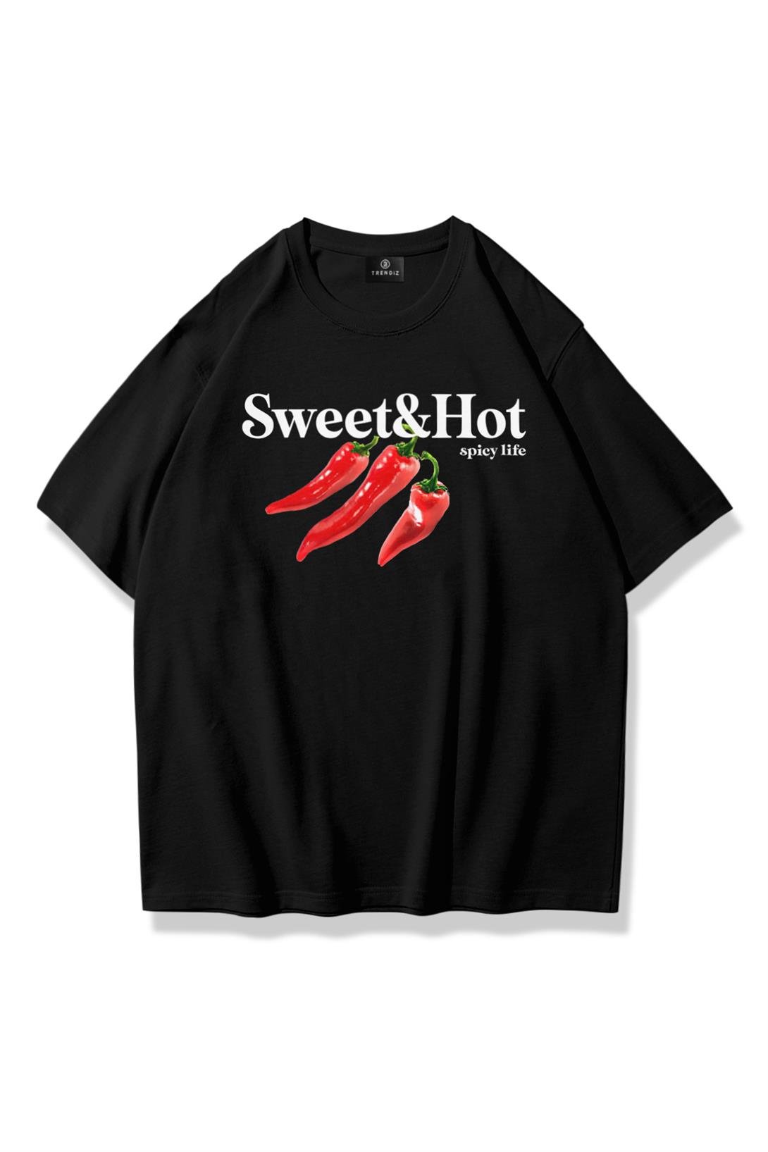 Unisex Sweet and Hot Tshirt Siyah