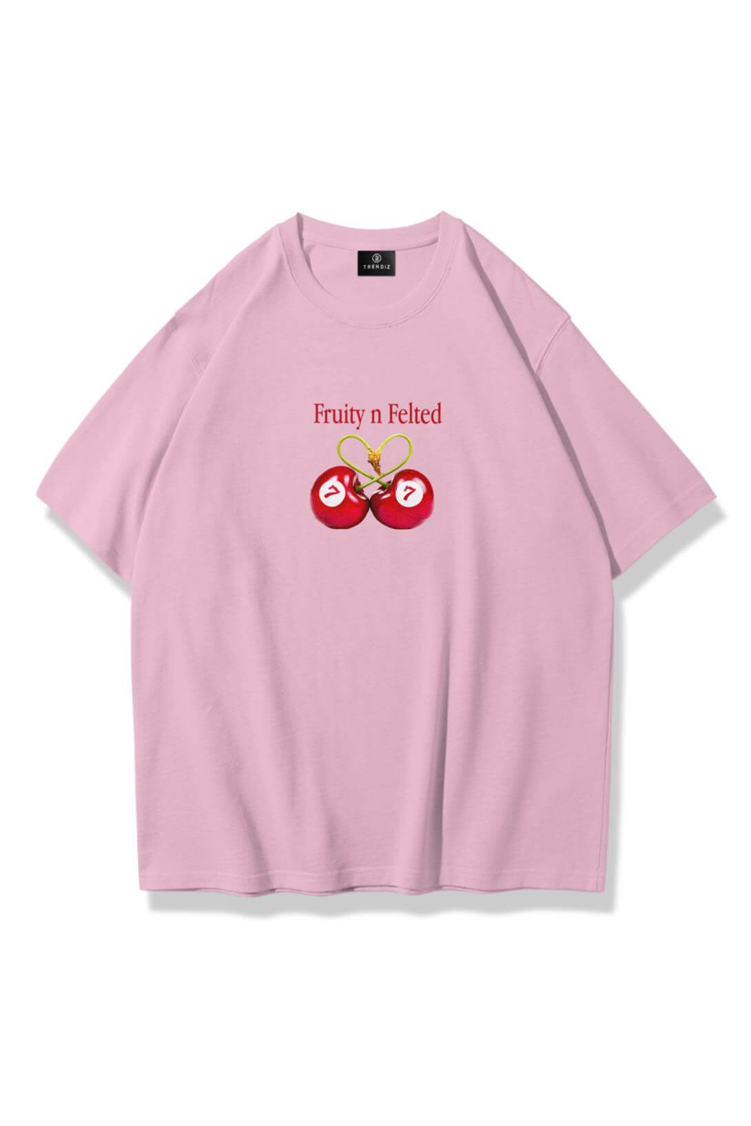 Kadın Fruity n Felted Tshirt Pembe