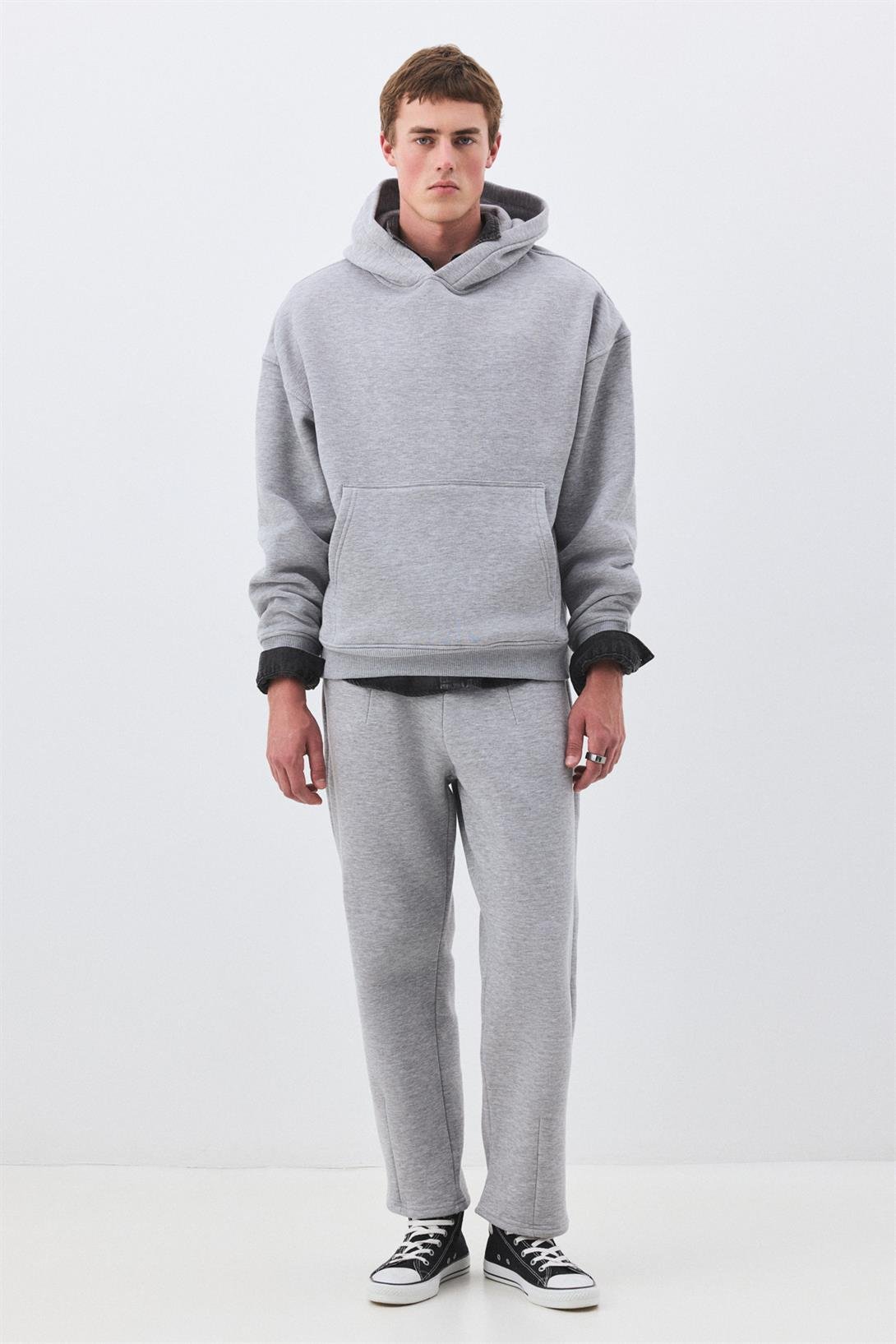 Erkek Premium Kapşonlu Cep Detaylı Eşofman Takımı Grimelanj 2033