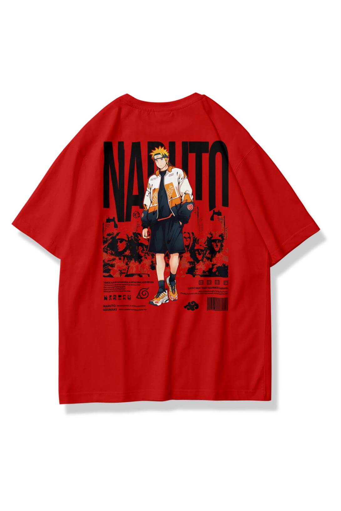 Unisex Naruto Uzumaki Tshirt Kırmızı