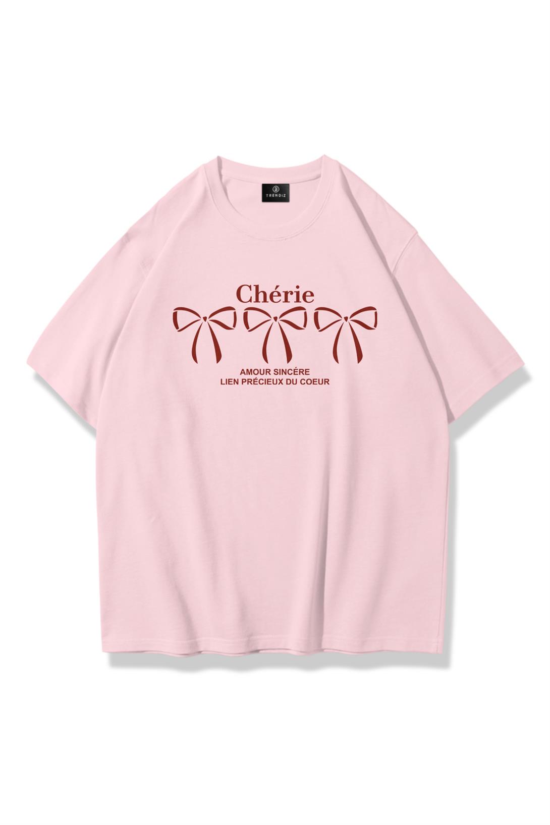 Unisex Cherie Tshirt Pembe