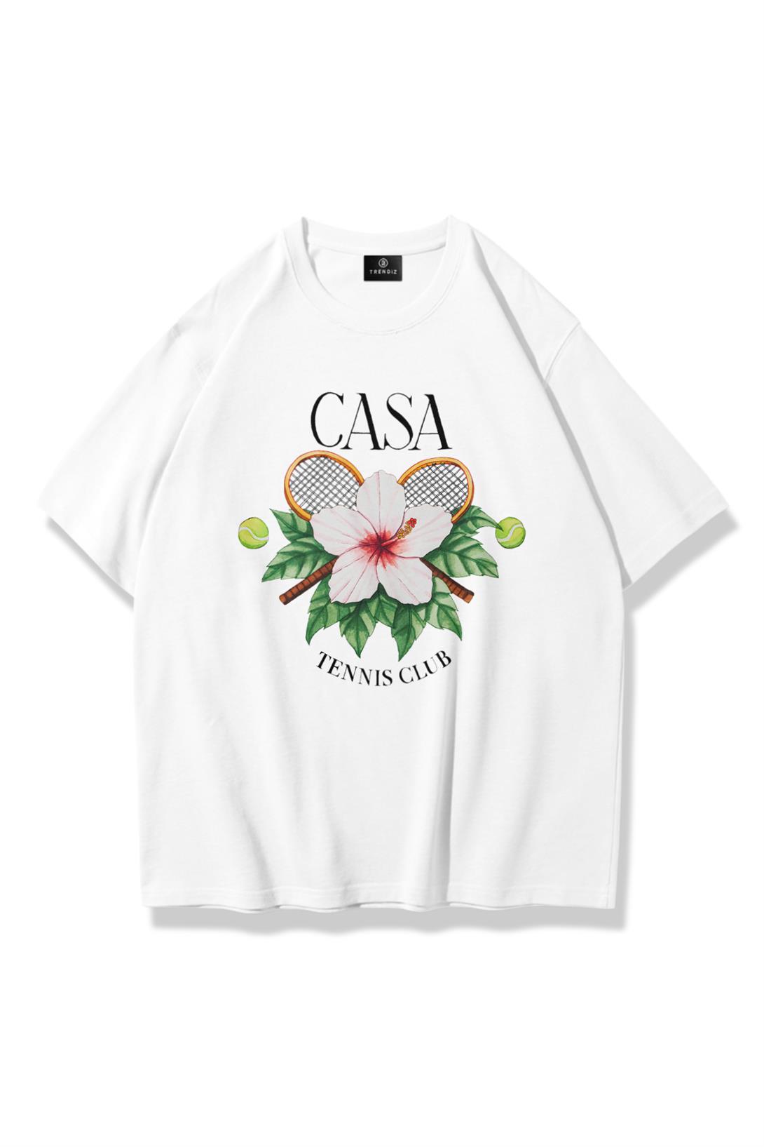 Kadın Casa Tennis Club Tshirt Beyaz