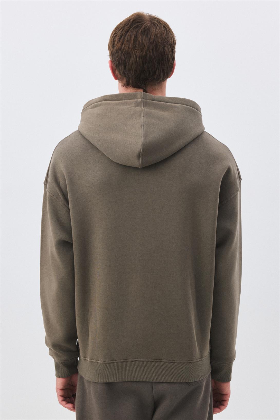 Unisex Kulaklıklı Kedi Sweatshirt Antrasit