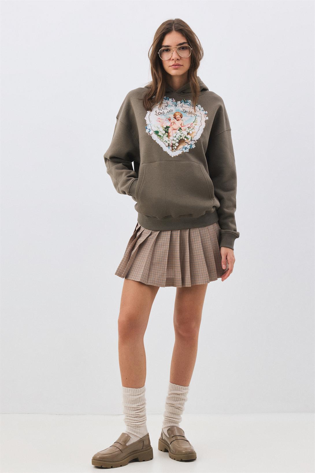 Kadın with Love and Devotion Sweatshirt Antrasit