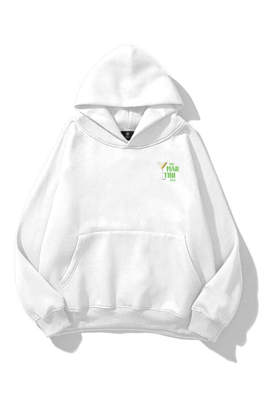 Unisex The 101 Martini Club Göğüs Sweatshirt Beyaz