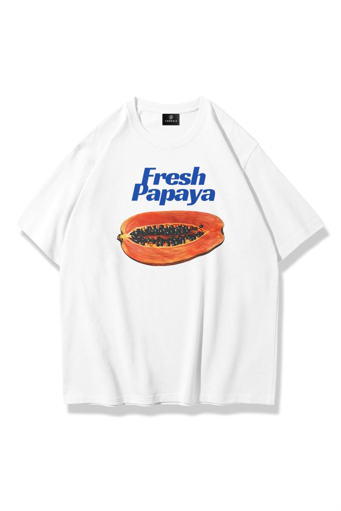 Unisex Fresh Papaya Tshirt Beyaz