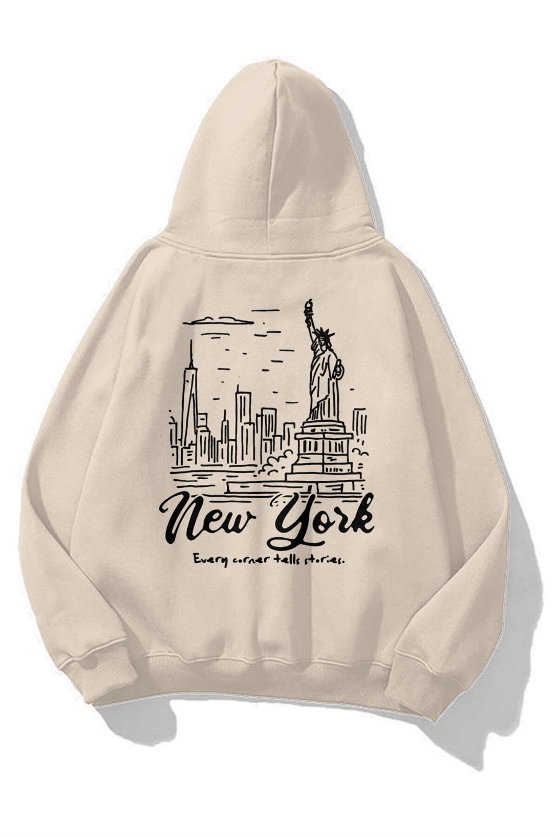 Unisex New York Every Corner Sweatshirt Taş