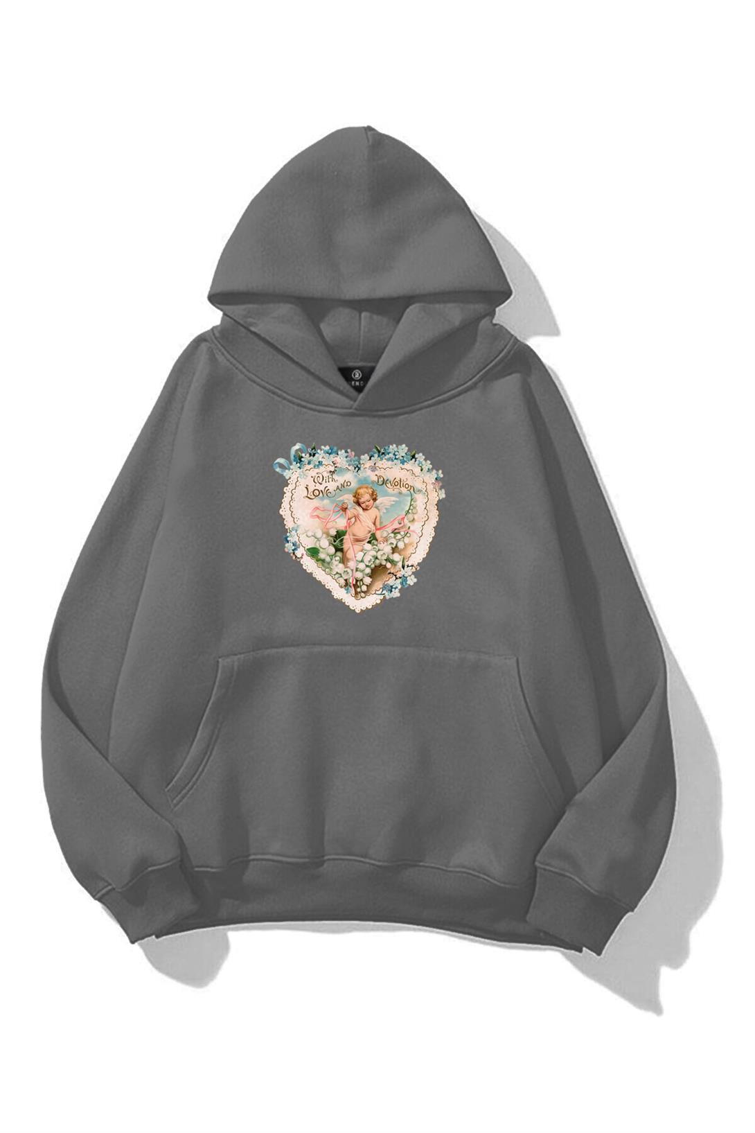 Kadın with Love and Devotion Sweatshirt Antrasit