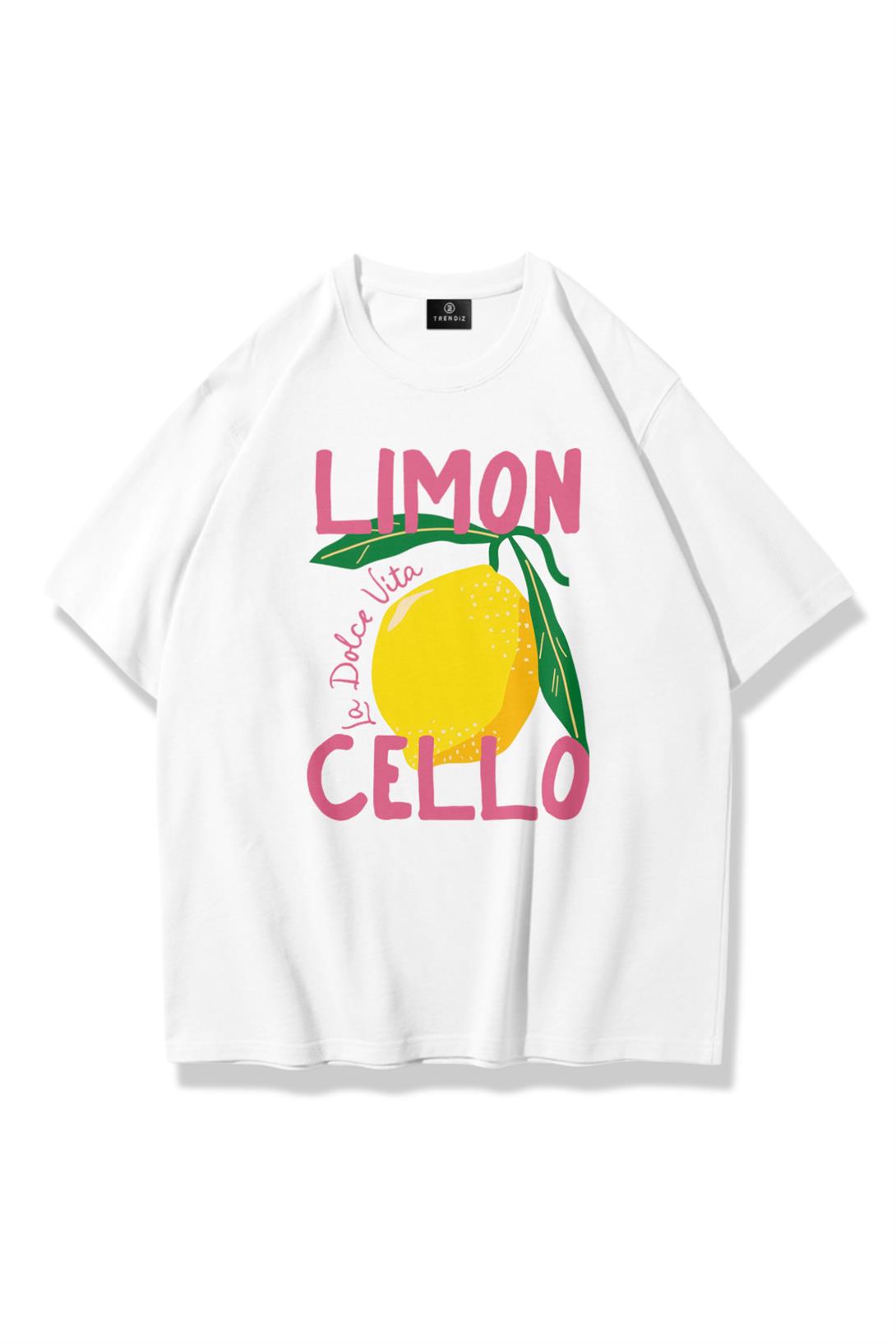 Kadın Limon Cello Tshirt Beyaz