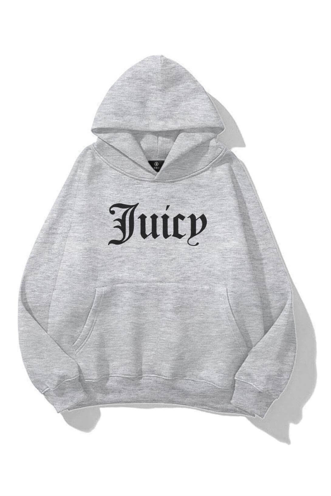 Unisex Juiciy Taş Baskılı Sweatshirt Grimelanj