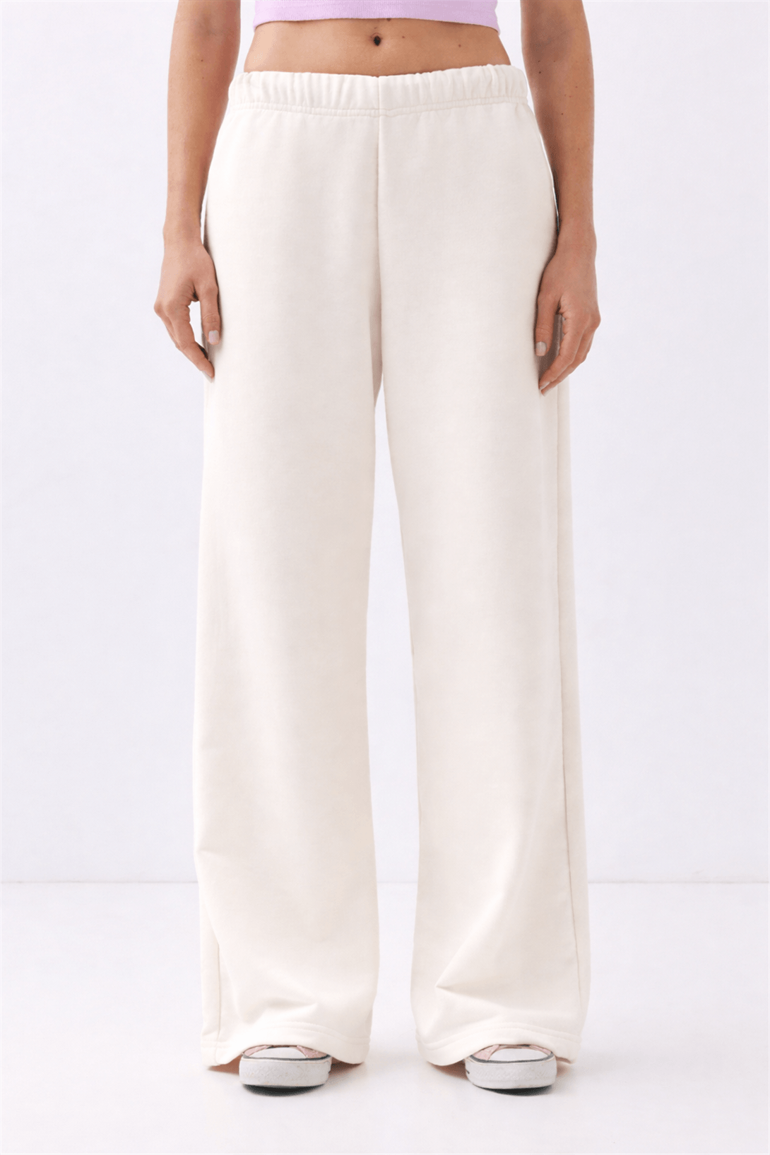 Kadın Bol Paça Eşofman Altı Beyaz 2013