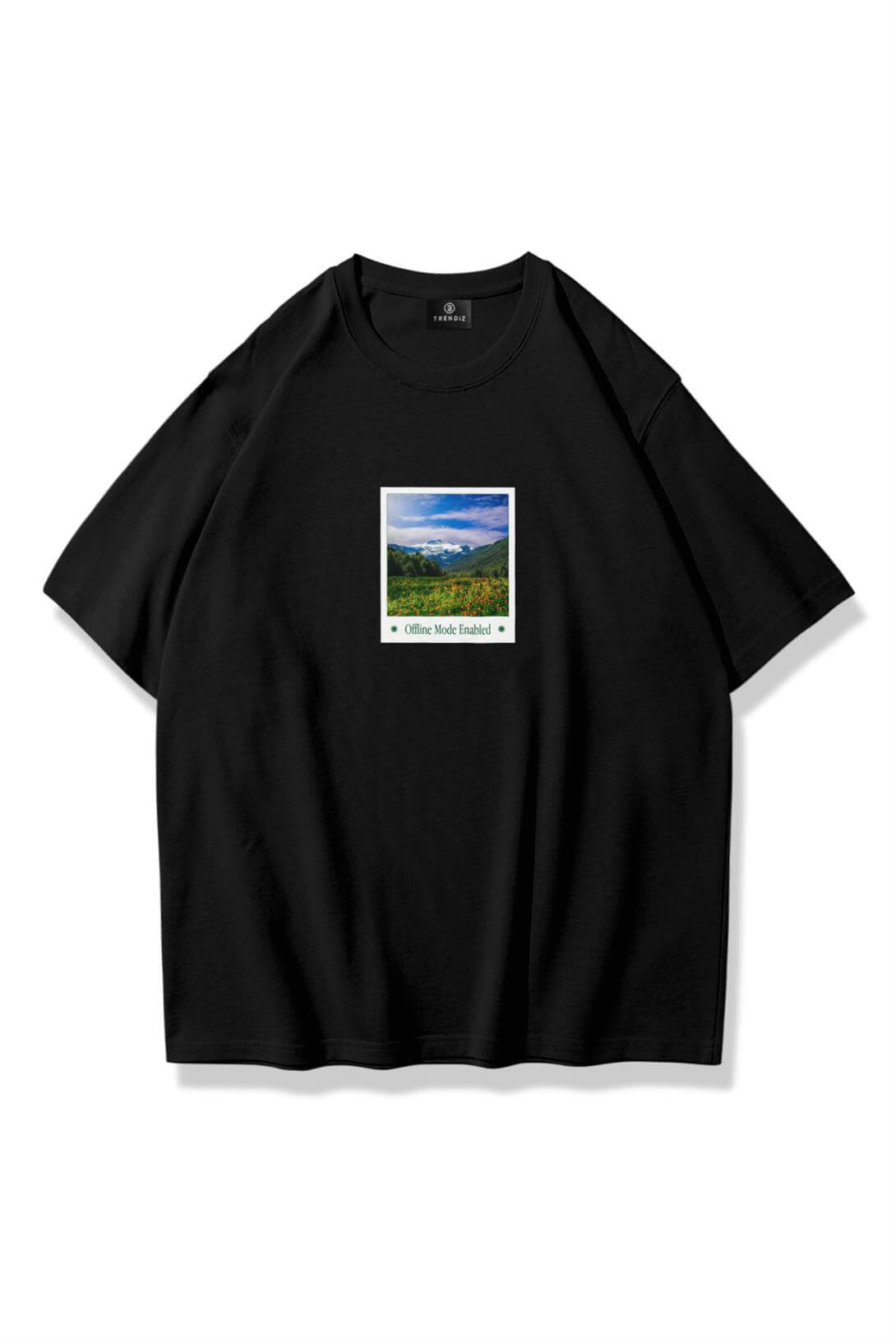 Unisex Offline Mode Enable Tshirt Siyah
