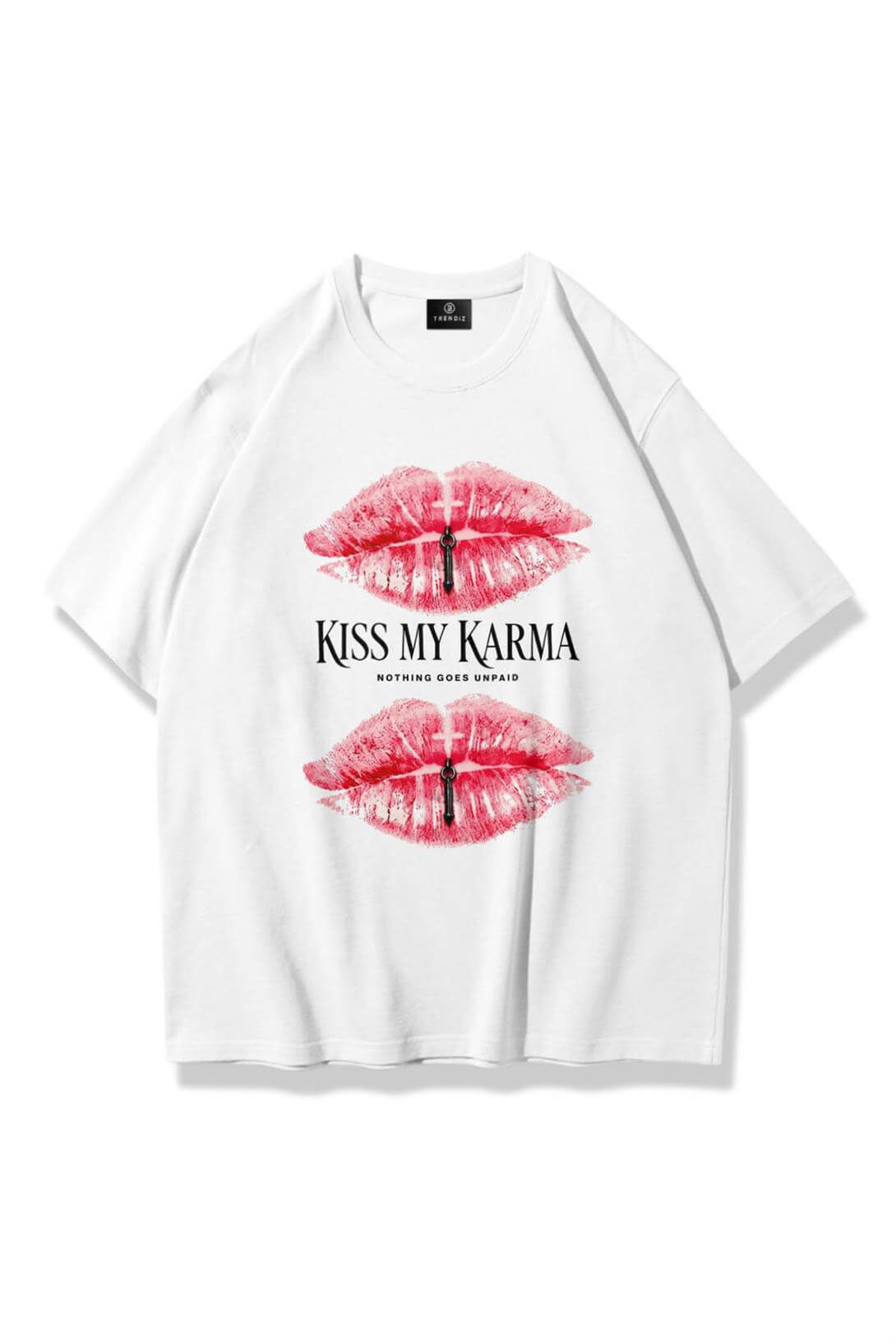 Kadın Kiss My Karma Tshirt Beyaz