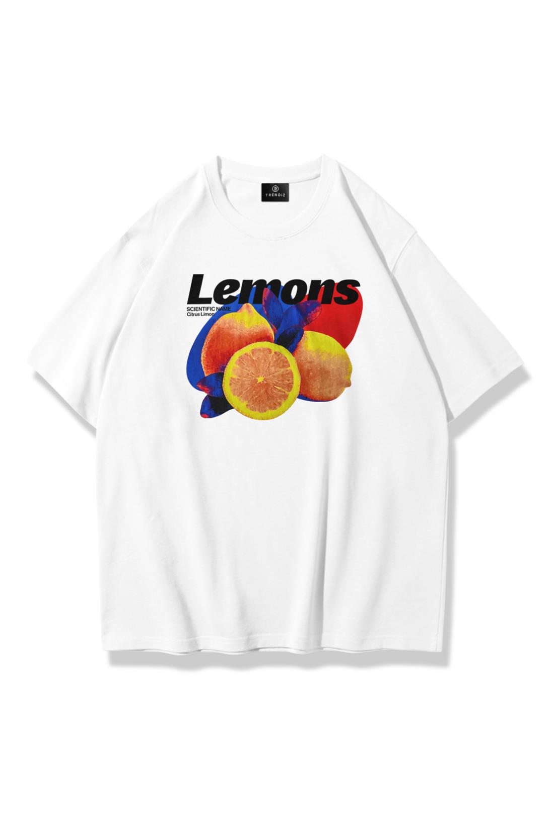 Kadın Lemons Tshirt Beyaz