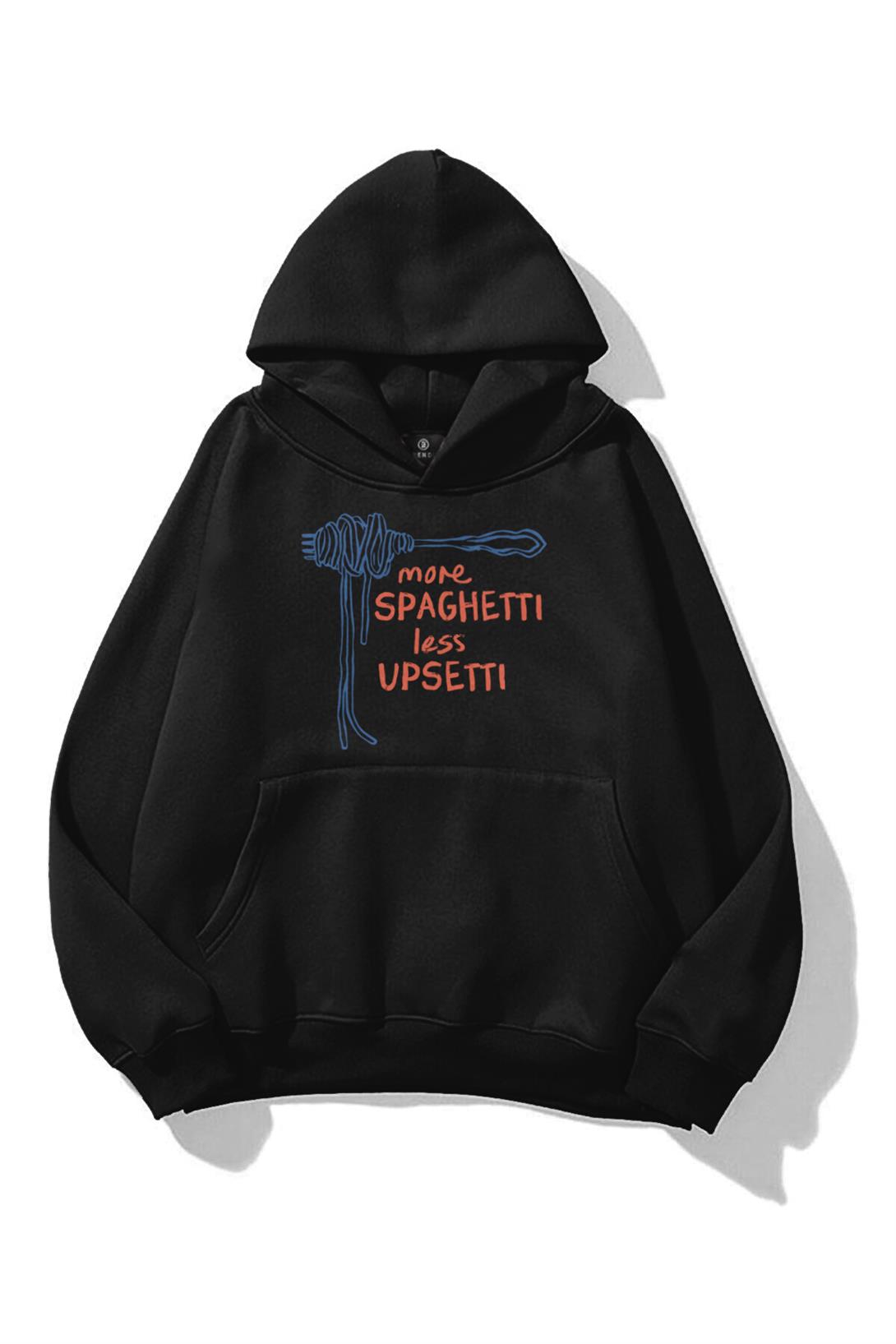 Kadın More Spaghetti Sweatshirt Siyah