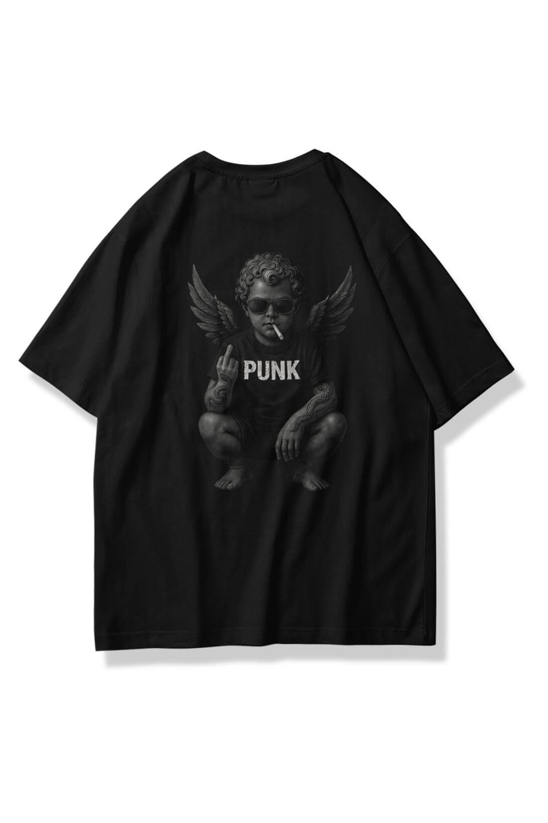Unisex Punk Tshirt Siyah