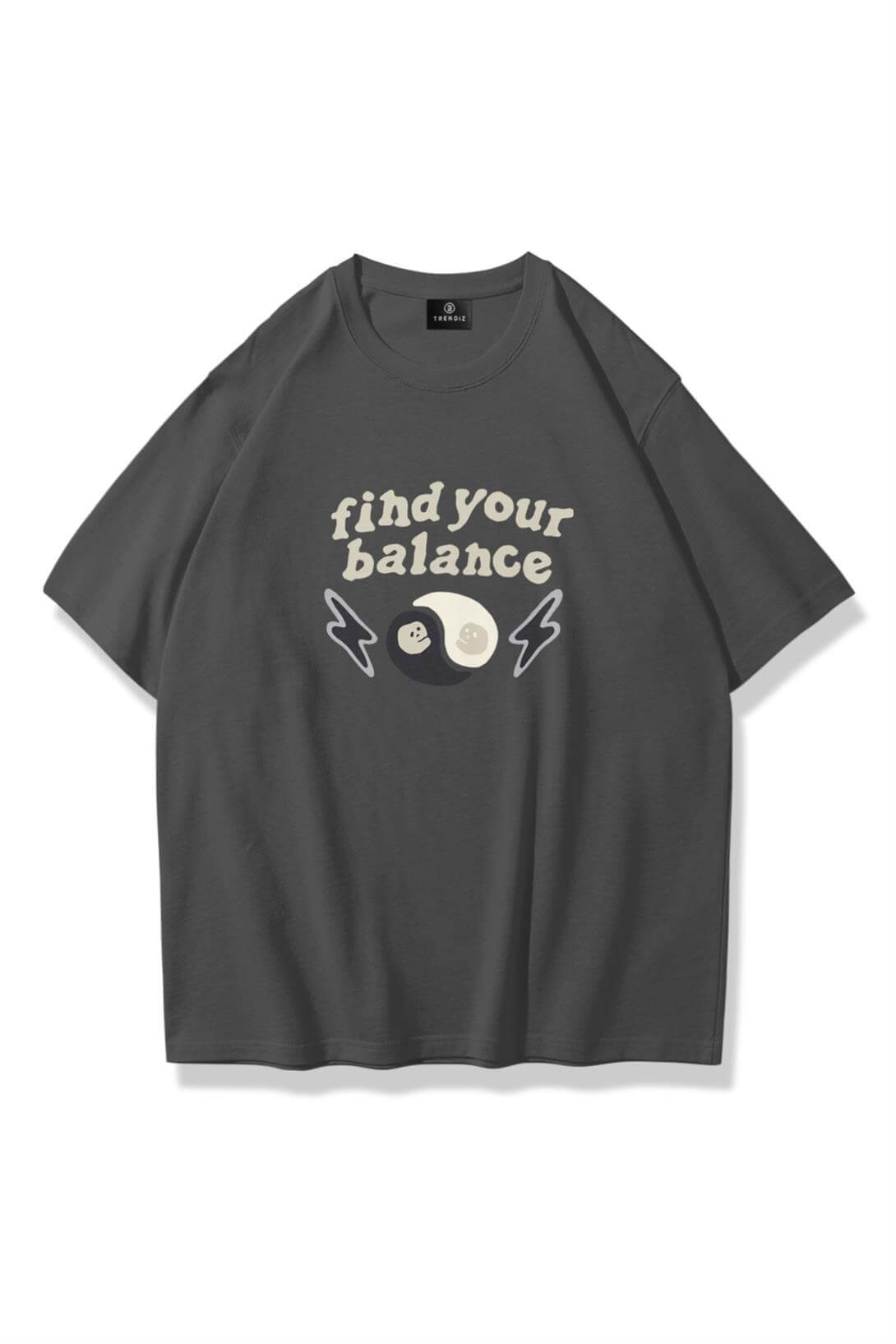 Unisex Find Your Balance Tshirt Antrasit