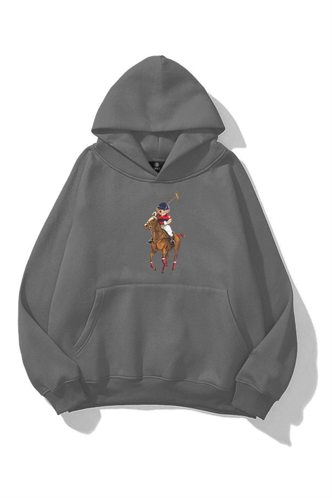 Unisex Teddy Horse Sweatshirt Antrasit