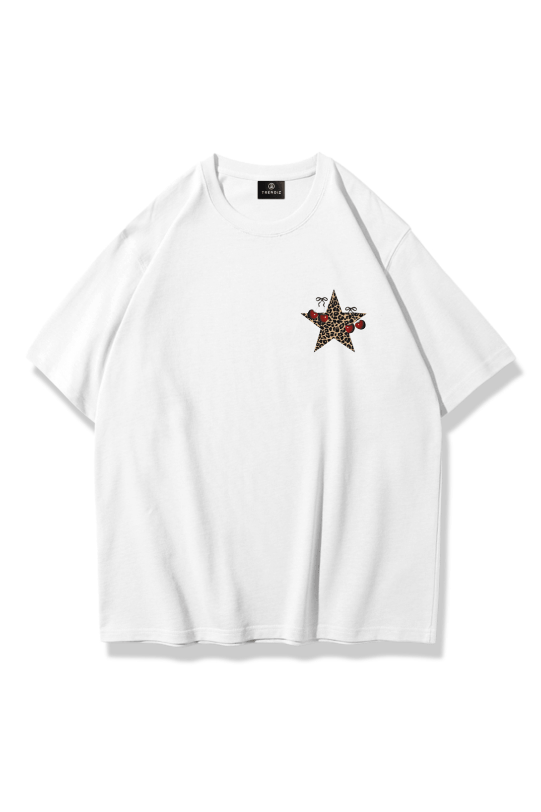 Kadın Kiraz Collage Tshirt Beyaz