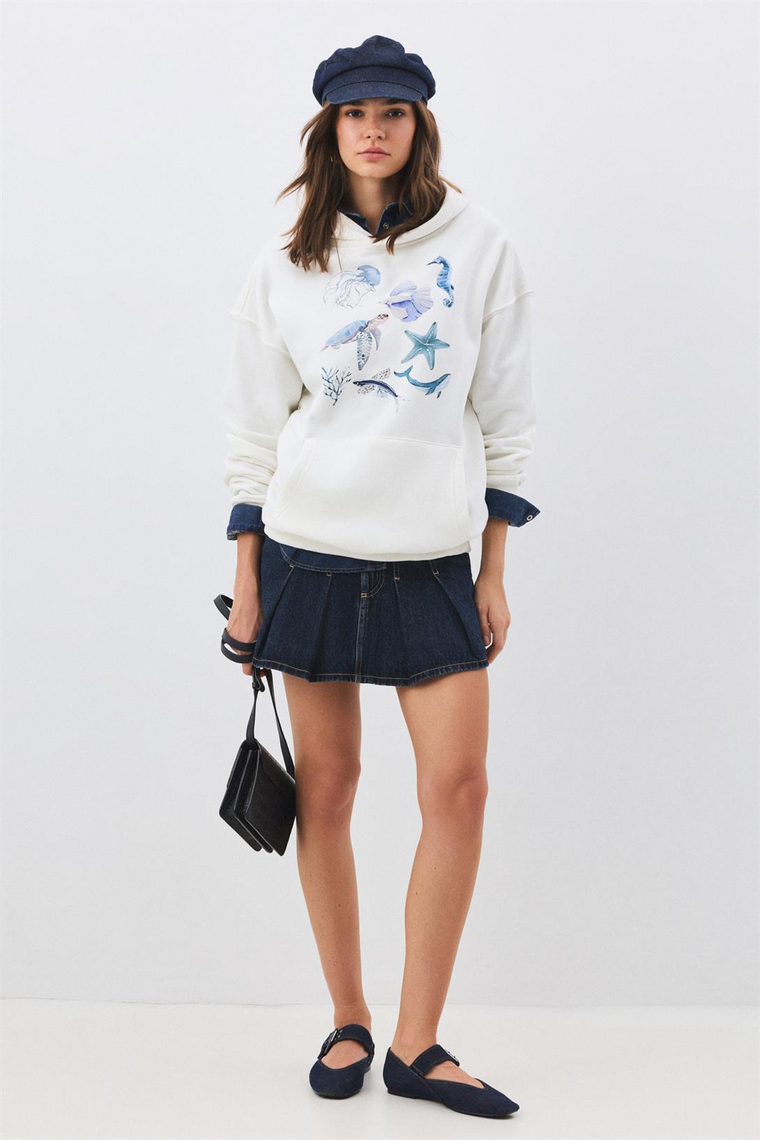 Kadın Sea Elements Sweatshirt Beyaz