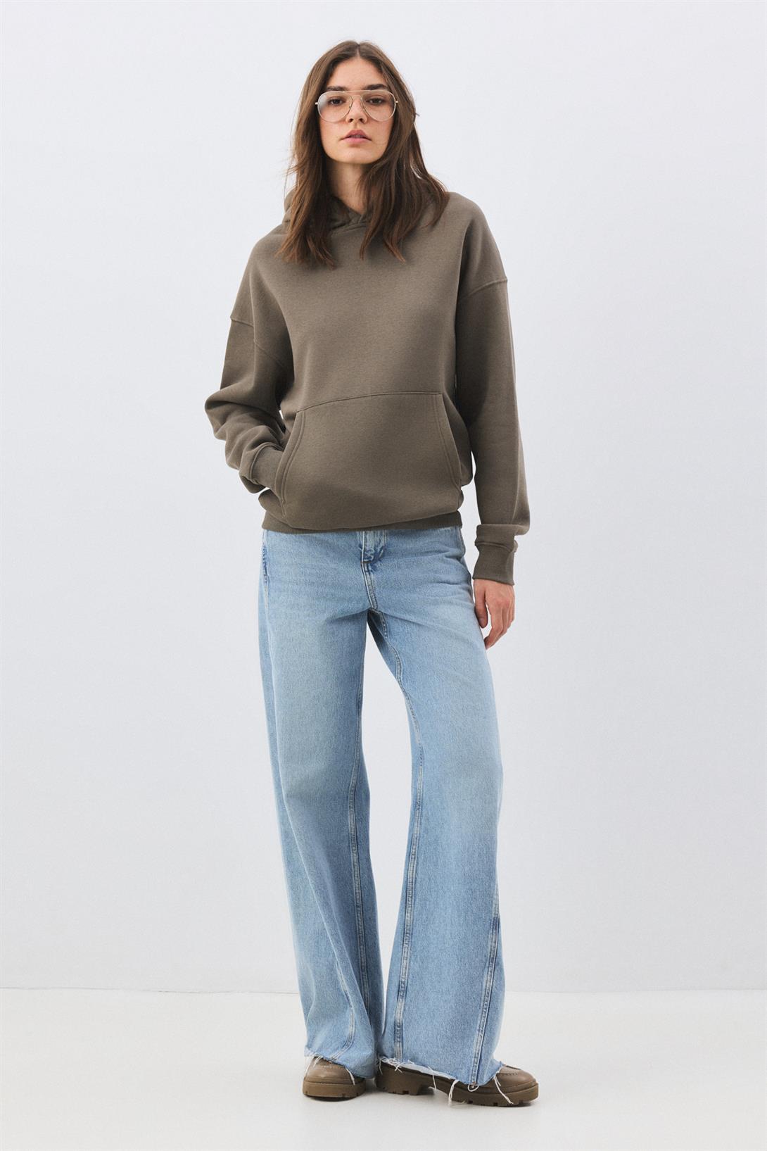 Kadın Fiyonk Kurdele Sweatshirt Antrasit