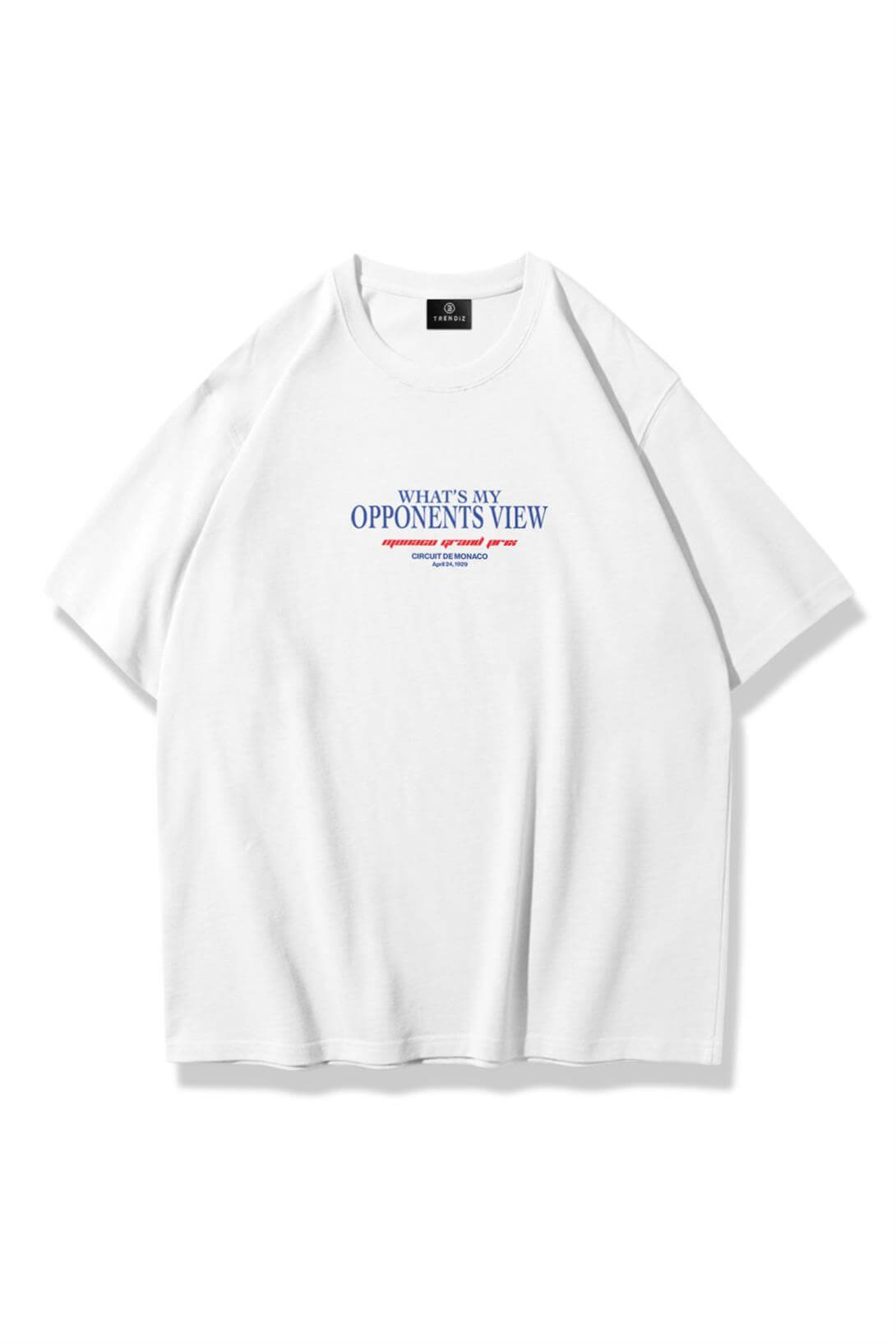 Unisex Monaco Grand Prix Tshirt Beyaz
