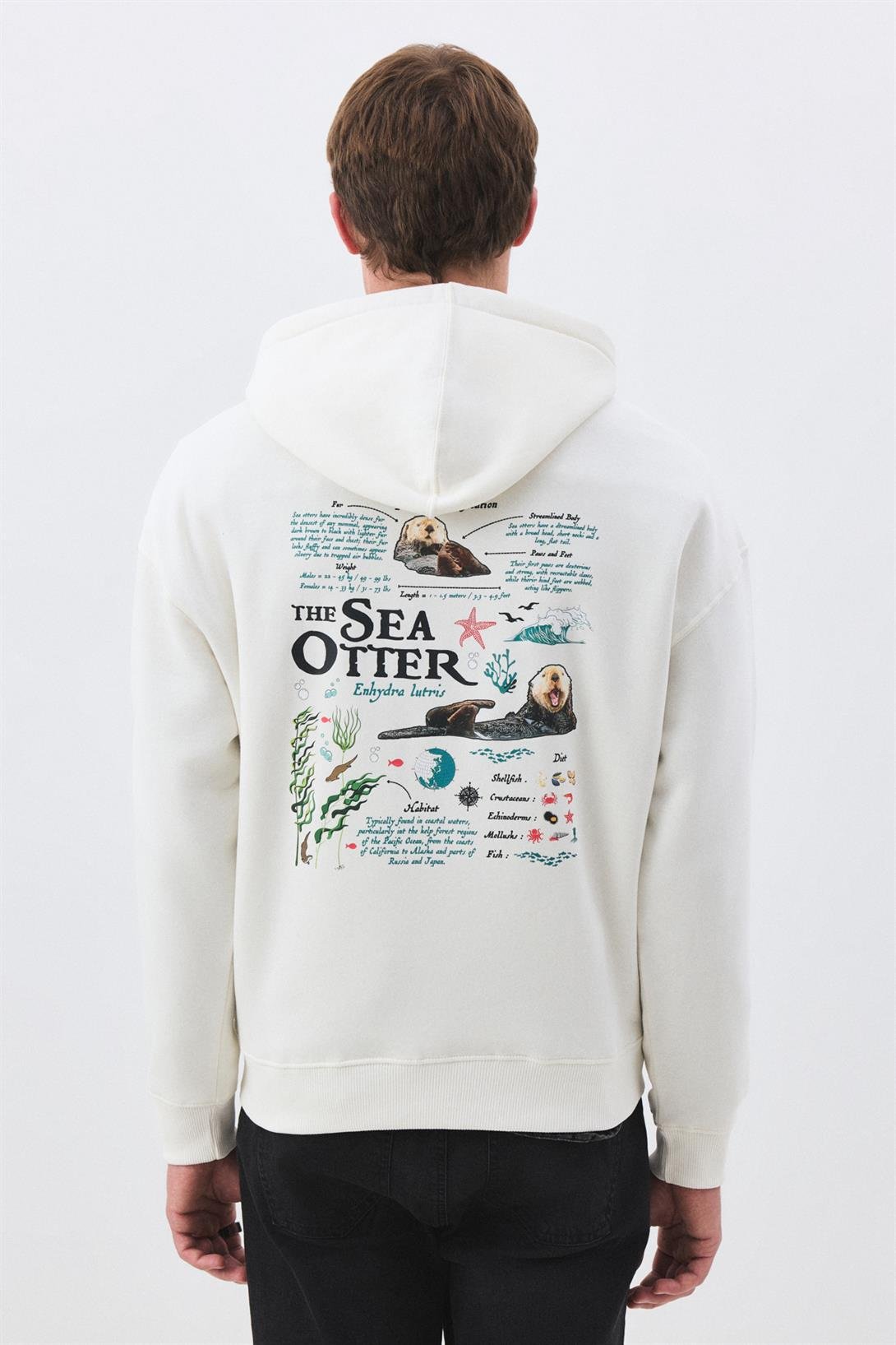 Unisex Sea Otter Sweatshirt Beyaz