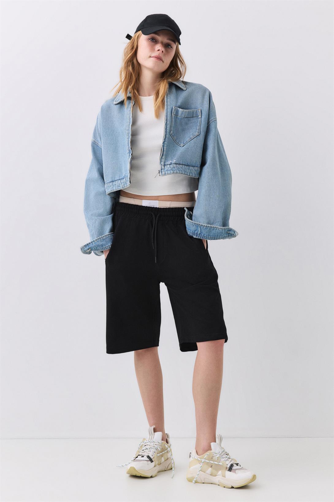 Unisex Comfort Şort Siyah 3016