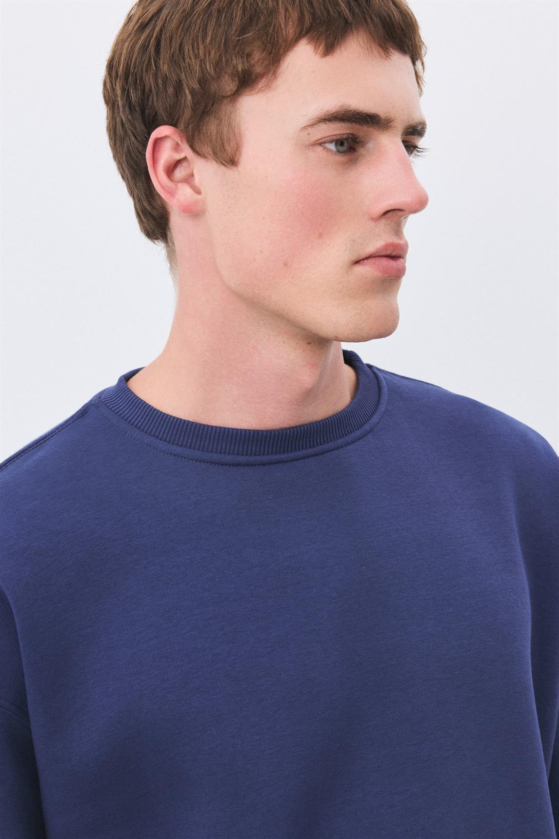 Erkek Premium Bisiklet Yaka Eşofman Takımı İndigo 2031