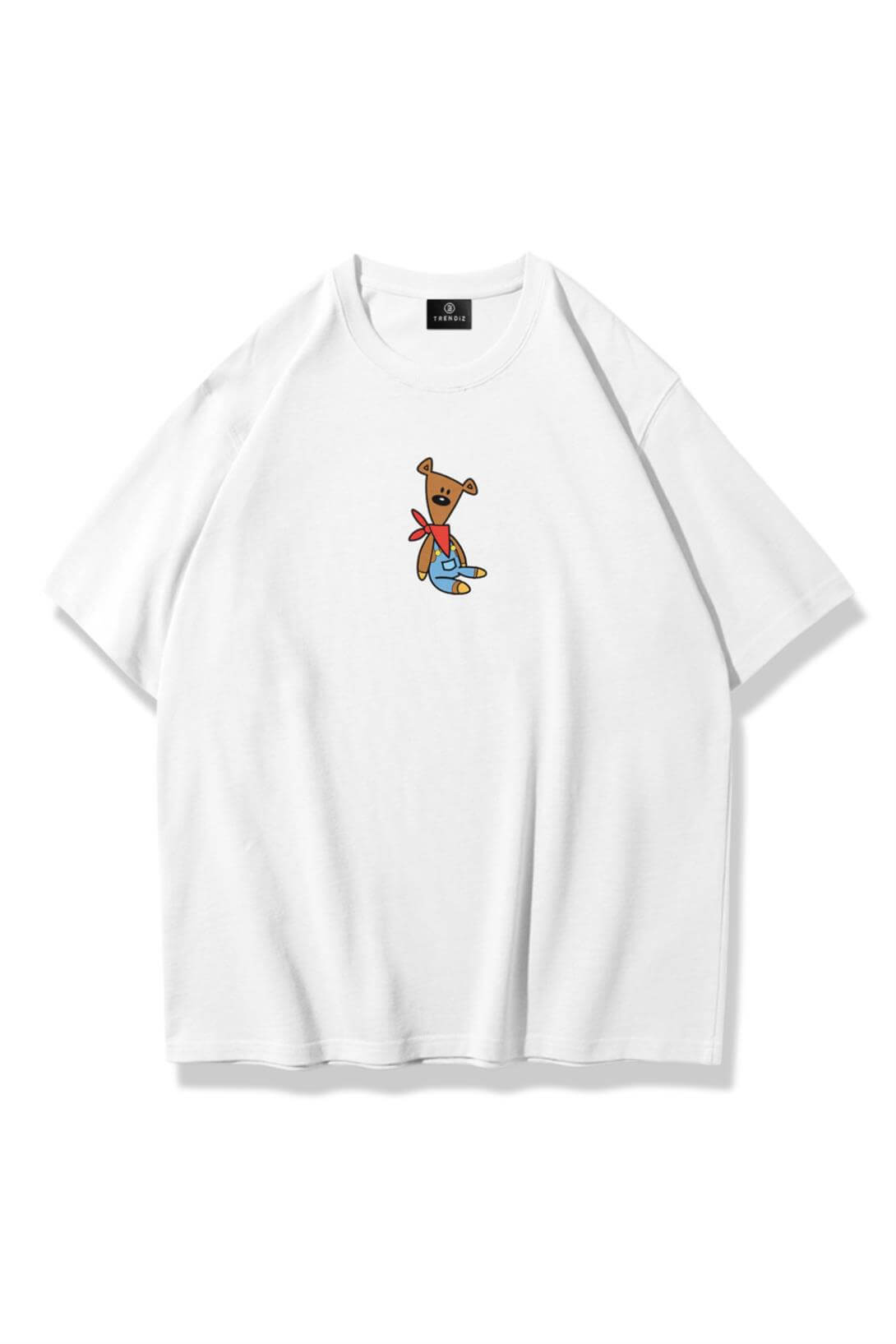 Unisex Mr Bean Teddy Tshirt Beyaz
