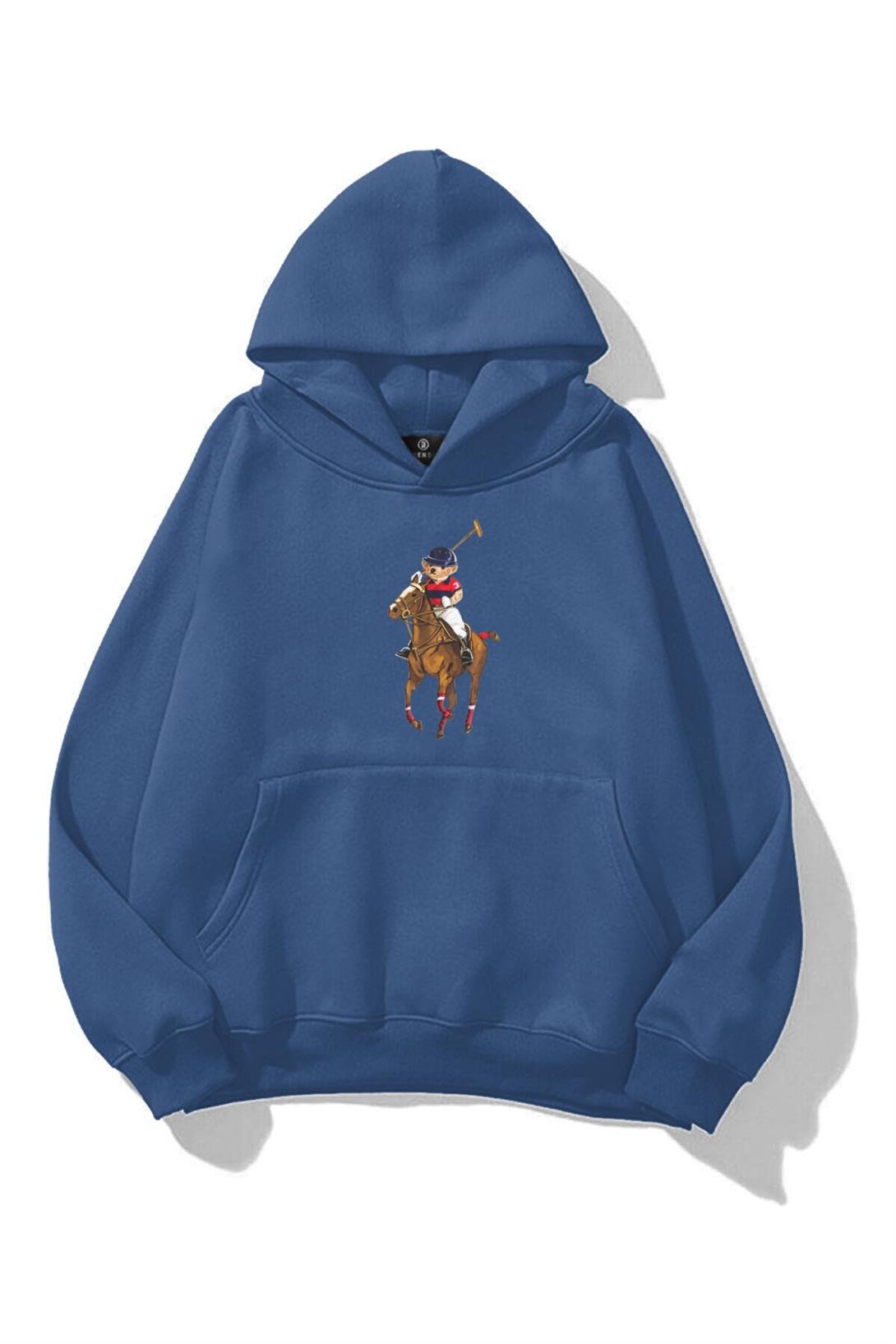Unisex Teddy Horse Sweatshirt İndigo