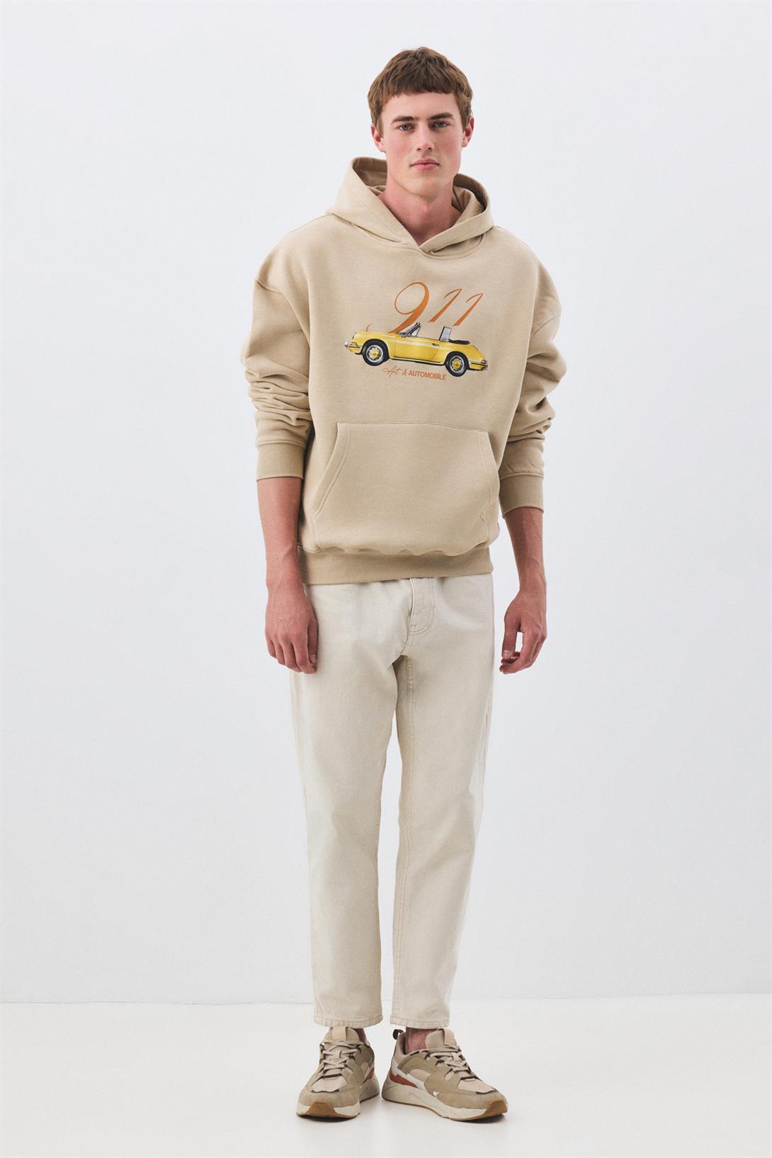 Kadın 911 Art and Automobile Sweatshirt Taş