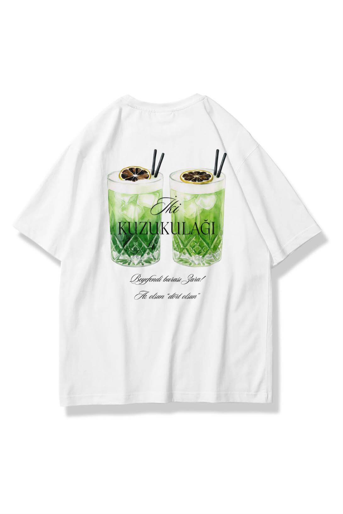 Unisex İki Kuzukulağı Tshirt Beyaz