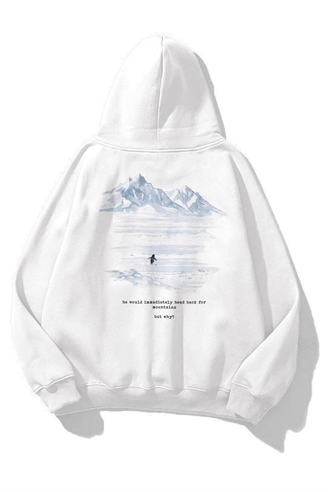 Unisex Lone Penguin Sweatshirt Beyaz