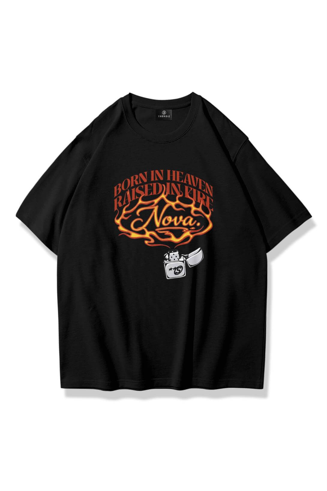 Unisex Born in Heaven Tshirt Siyah