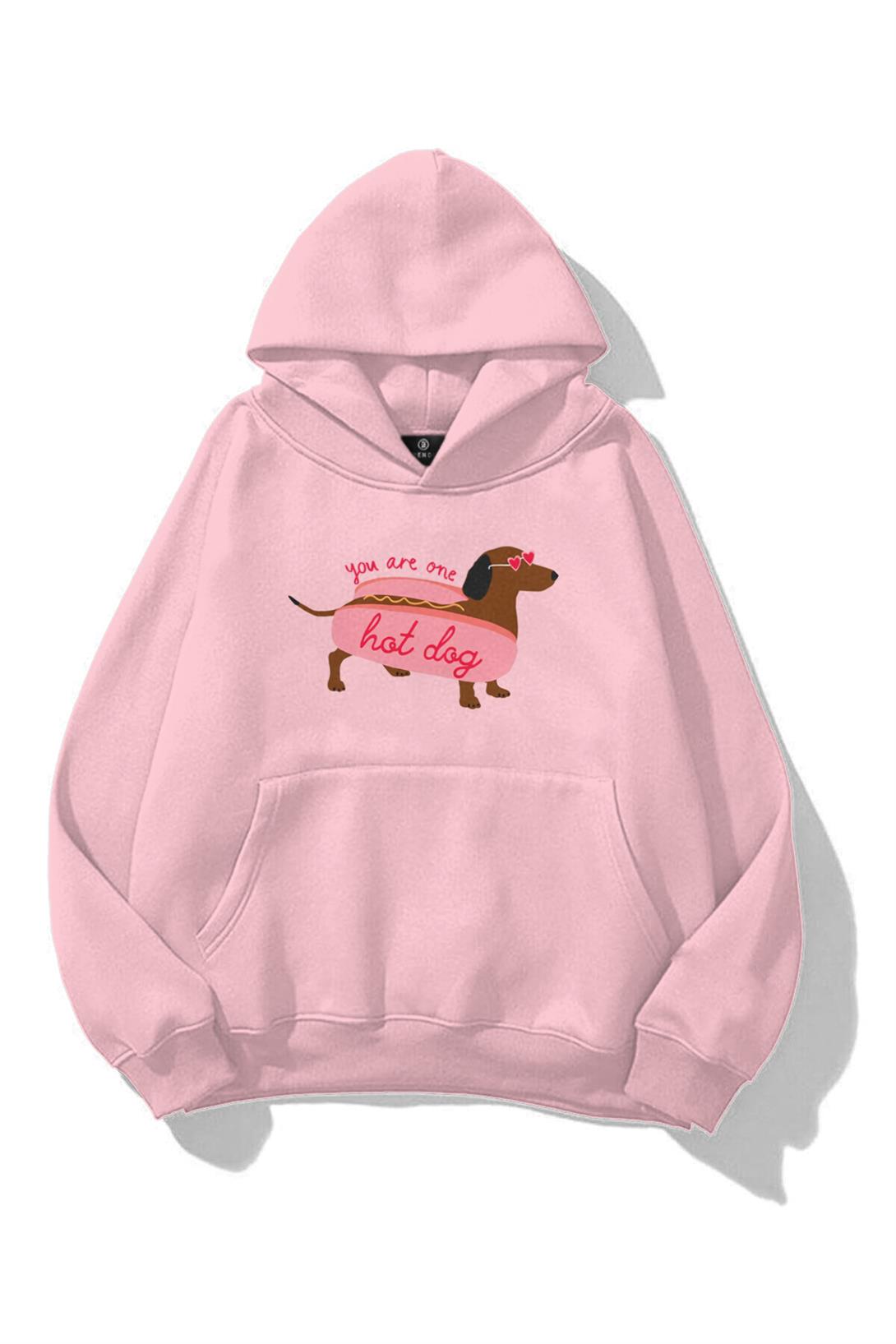 Kadın Hotdog Sweatshirt Pembe