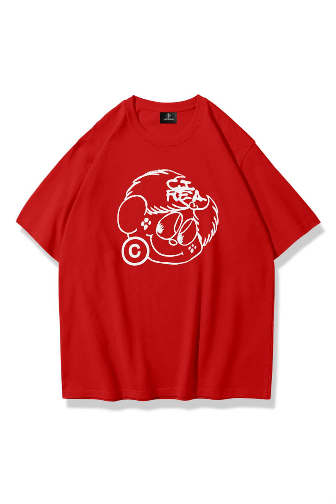 Unisex Cirea Face Tshirt Kırmızı