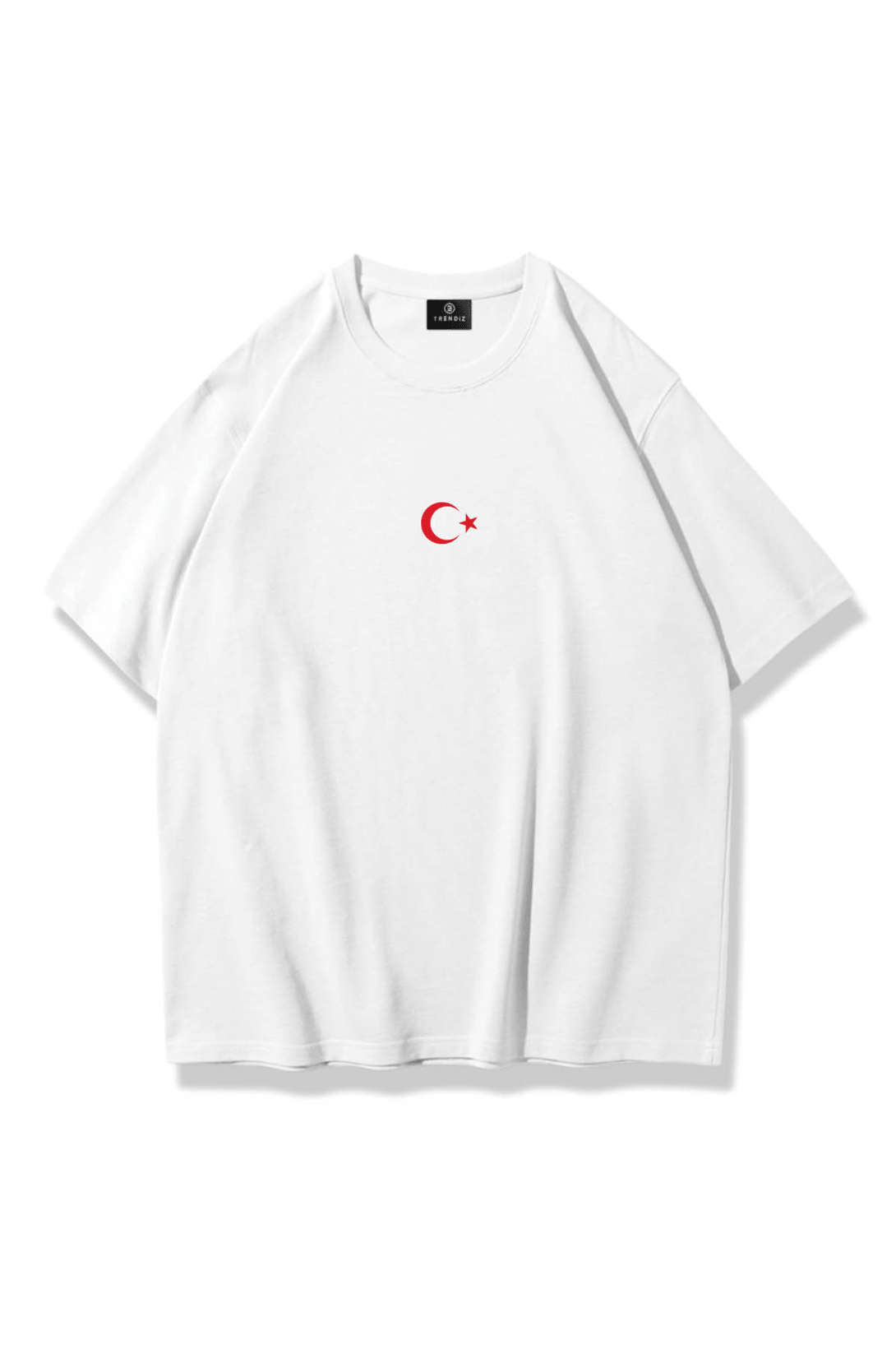 Unisex Ay Yıldız Tshirt Beyaz